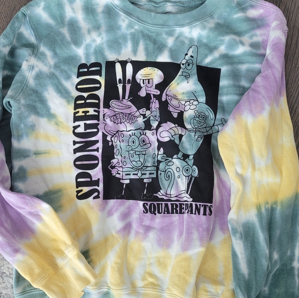 SpongeBob tie dye sweatshirt xs